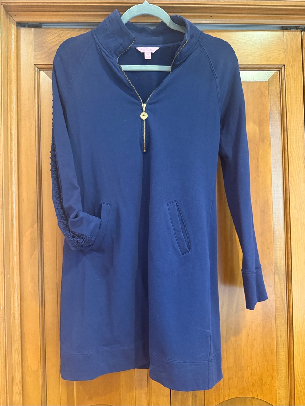 Lily Pulitzer Navy dress with Gold Zipper